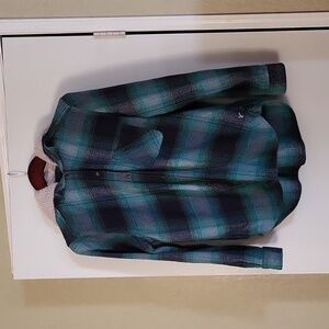 Amer Eagle Outfitters Hooded Flannel LG